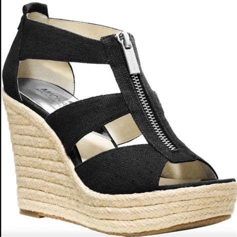 michael kors women's damita wedge sandal size 6.5 color black|Michael kors damita wedge + FREE SHIPPING .